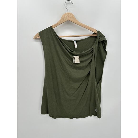 Free People Movement Turn Around Tee Women M Cargo Khaki Green NWT Lagenlook - Picture 1 of 7